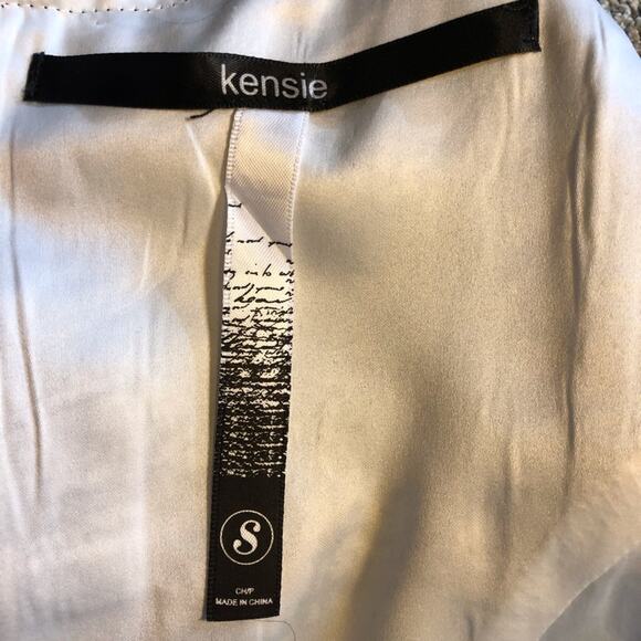 Kensie Black White graphic Print Sleeveless Fit & fFare Dress Black Accent Trim - Picture 9 of 16